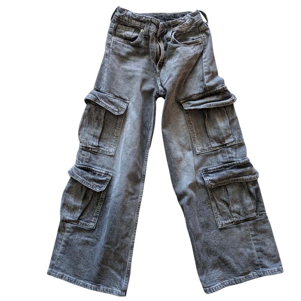 Girl's Gray Cargo Jeans